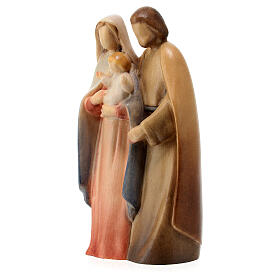Modern Holy Family figure in painted Valgardena linden 36 cm