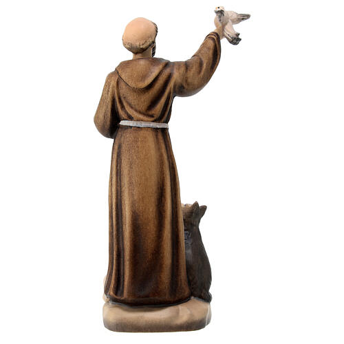 Saint Francis with animals, Val Gardena, painted linden wood 4