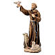 Statua San Francesco con animali tiglio dipinto Valgardena s2