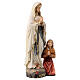 Lady of Lourdes statue with Bernadette painted Val Gardena linden s3