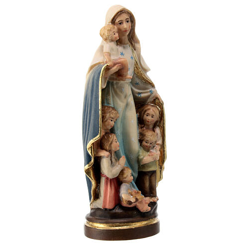 Nossa Senhora da Proteção madeira de tília pintada Val Gardena 3