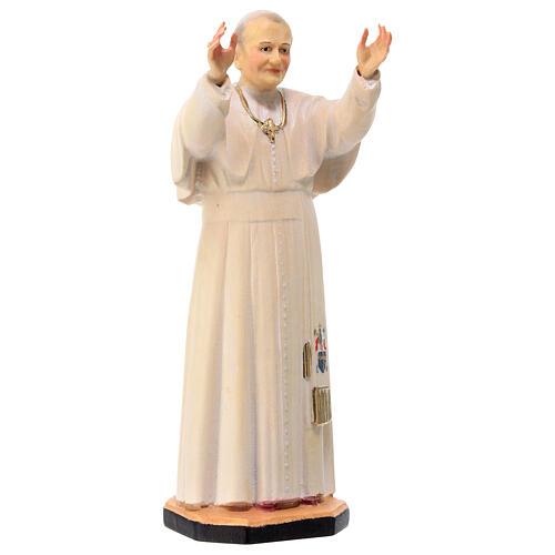 Statue Pape Jean-Paul II tilleul peint Val Gardena 3