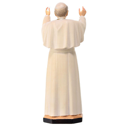 Statue Pape Jean-Paul II tilleul peint Val Gardena 4