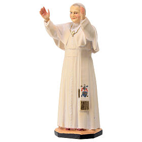 Pope John Paul II statue in painted Val Gardena linden
