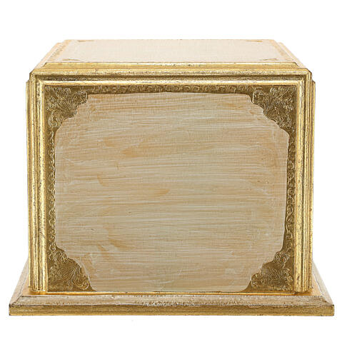 Base para ostensório 20x30x30 cm madeira de choupo dourada 4