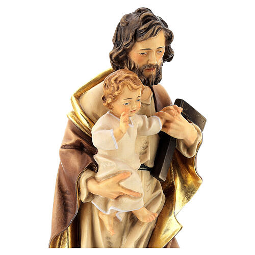 Heiliger Josef mit dem Jesuskind, Ahornholz, in Braun- und Beigetönen koloriert, Grödnertal 4