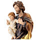 Święty Józef z Dzieciątkiem i z kątownikiem, drewno, Valgardena, fioletowa szata s4