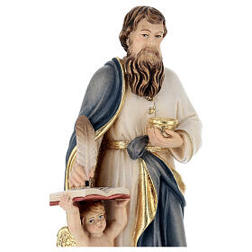 Saint Matthieu Évangéliste avec ange statue bois Val Gardena