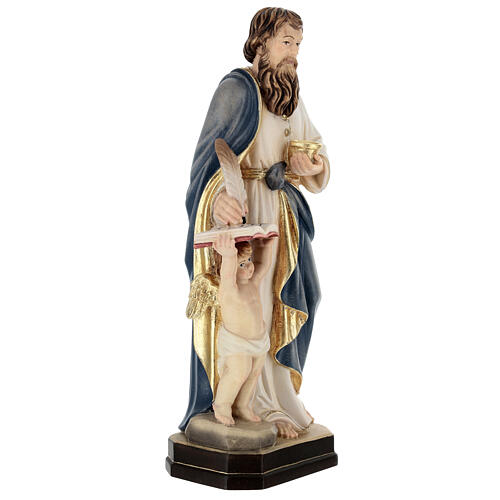 San Matteo Evangelista con angelo statua legno Val Gardena 3