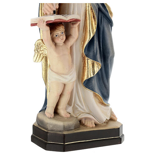 San Matteo Evangelista con angelo statua legno Val Gardena 4