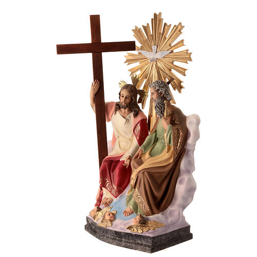 Allerheiligste Dreifaltigkeit – 40 cm Holzmasse-Statue mit Glasaugen 3