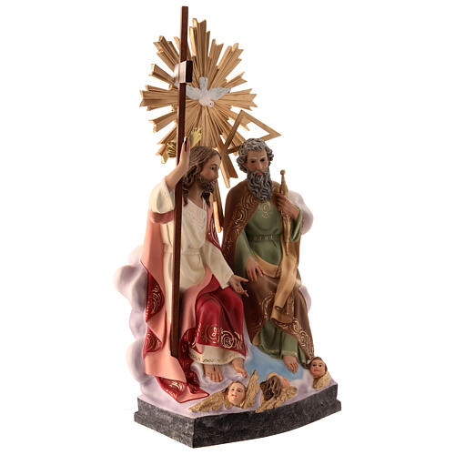 Sainte Trinité pâte à bois yeux verre h 40 cm 5