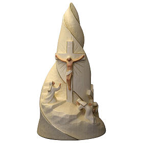 Easter set, alabaster-coloured flame, Calvary, Val Gardena wood