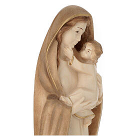 Vierge à l'Enfant Madonna Moderna bois Val Gardena patiné bicolore