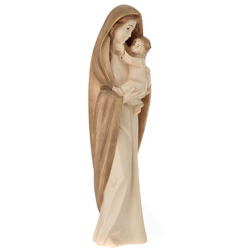 Modern Virgin Mary statue in two-tone patinated Valgardena wood 4