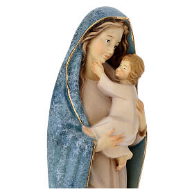 Virgen Moderna color azul Val Gardena madera pintada