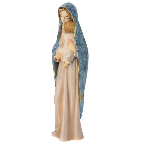 Statue Madonna Moderna couleur bleue Val Gardena bois peint 3