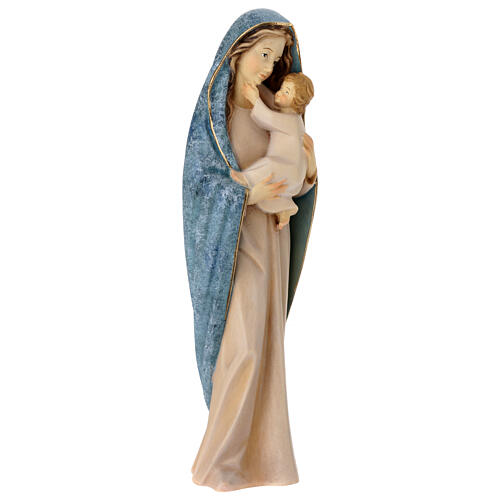 Statue Madonna Moderna couleur bleue Val Gardena bois peint 4