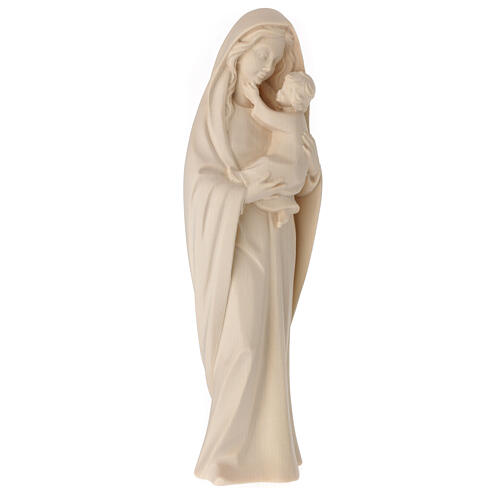 Modern Virgin Mary statue in natural wood from Val Gardena 4