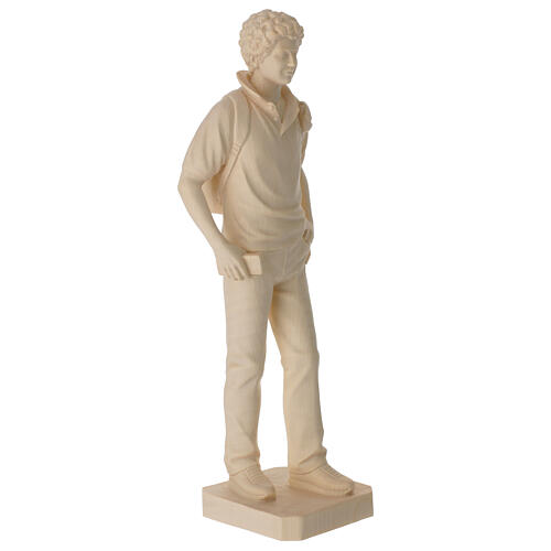 Carlo Acutis statua in legno Valgardena naturale 3