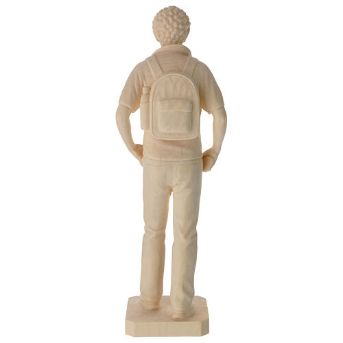 Carlo Acutis statua in legno Valgardena naturale 6