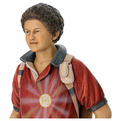 Statue des Seligen Carlo Acutis aus bunt bemaltem Valgardena Holz 6