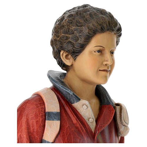 Statue des Seligen Carlo Acutis aus bunt bemaltem Valgardena Holz 9