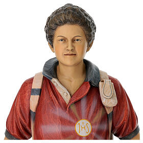 Statue of Blessed Carlo Acutis in colored Valgardena wood