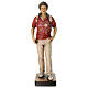 Statue of Blessed Carlo Acutis in colored Valgardena wood s1
