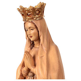 Our Lady of Lourdes with golden crown, lime wood statue, Val Gardena