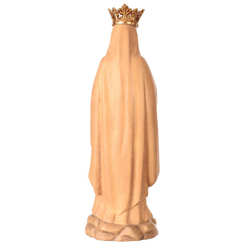 Statua Madonna di Lourdes con corona legno di tiglio Val Gardena in oro 6