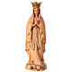 Statua Madonna di Lourdes con corona legno di tiglio Val Gardena in oro s1