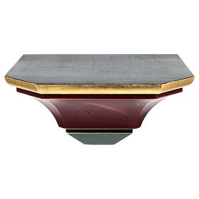 Simple wall shelf in coloured wood, Val Gardena