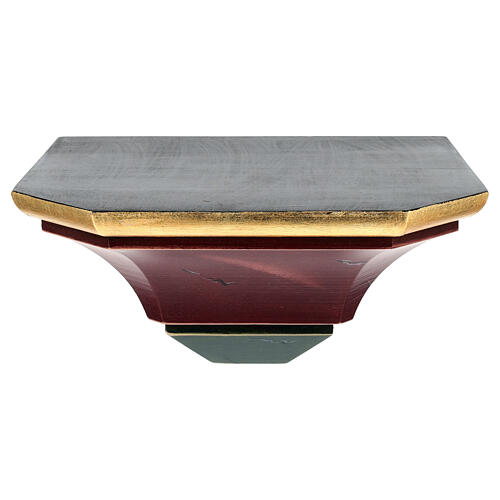 Simple wall shelf in coloured wood, Val Gardena 1