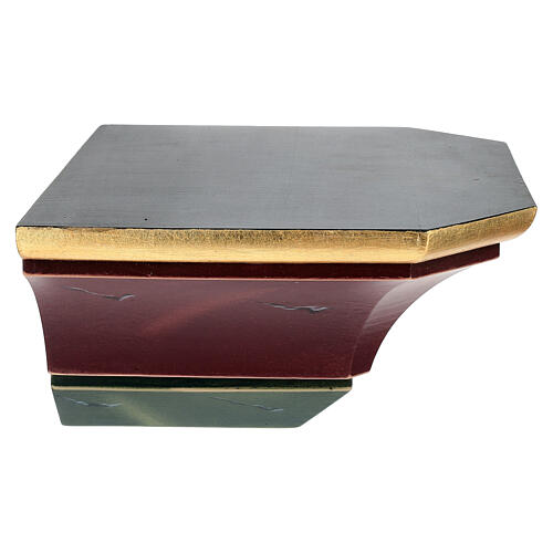 Simple wall shelf in coloured wood, Val Gardena 4