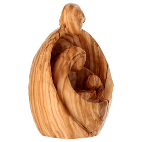 Modern Holy Family Statue in Val Gardena Olive Wood