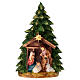 Albero di natale con Sacra famiglia legno colorato Val Gardena s1