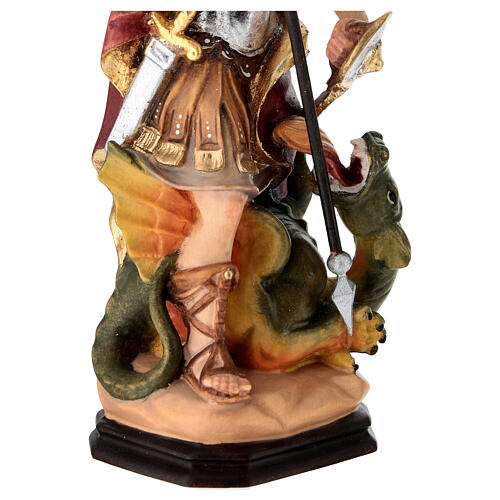 Heiliger Georg und der Drache, Statue aus bemaltem Ahornholz, Grödnertal 4