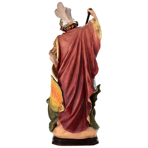 Heiliger Georg und der Drache, Statue aus bemaltem Ahornholz, Grödnertal 6