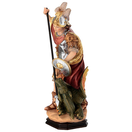 San Giorgio e il drago statua legno dipinto Val Gardena 5