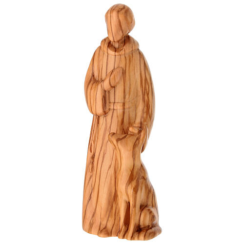 Heiliger Franziskus von Assisi im modernen, stilisierten Stil aus Olivenholz, Grödnertal 1