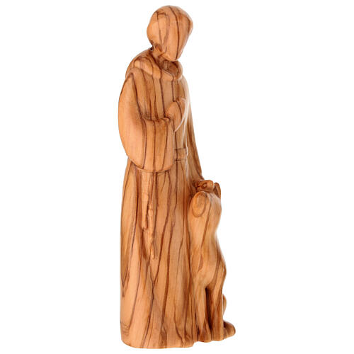 Statua San Francesco in legno d'ulivo Val Gardena 3