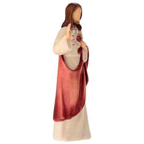 Sagrado Corazón de Jesús estatua estilo moderno madera pintada Val Gardena 3