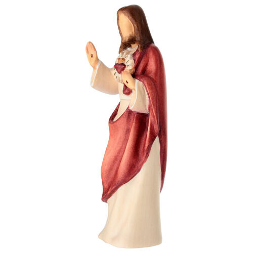 Sagrado Corazón de Jesús estatua estilo moderno madera pintada Val Gardena 4