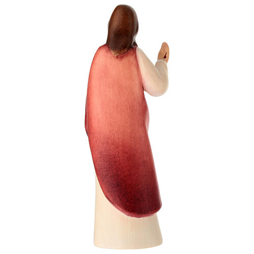 Sacro Cuore Gesù statuina stile moderno legno colorato Val Gardena 5