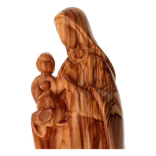 Madonna con Bambino volti stilizzati legno d'ulivo Val Gardena 2
