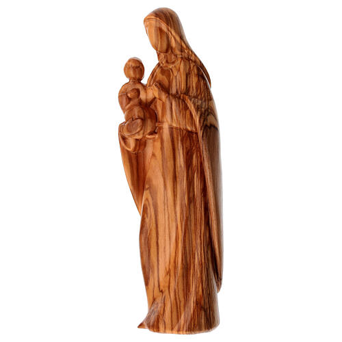 Madonna con Bambino volti stilizzati legno d'ulivo Val Gardena 3