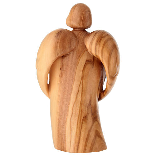 Statua legno ulivo Angelo Custode con Bambino Val Gardena 4