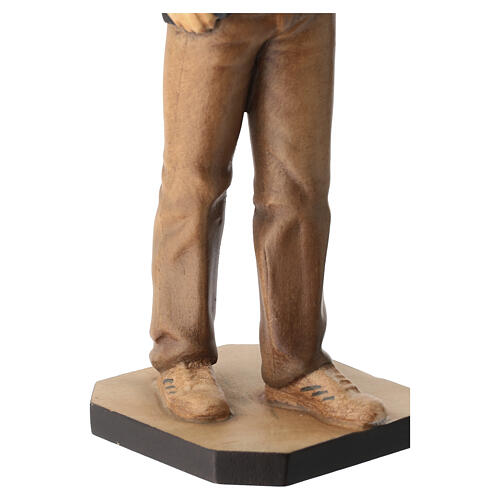 Statue de Saint Carlo Acutis en bois bruni Val Gardena 9