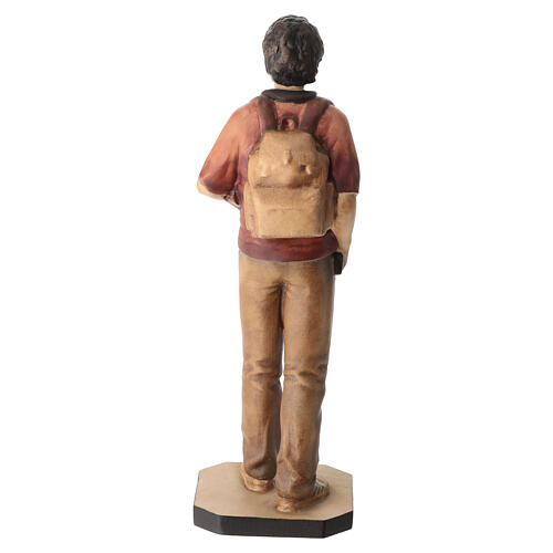 Saint Carlo Acutis Statue in Burnished Val Gardena Wood 10